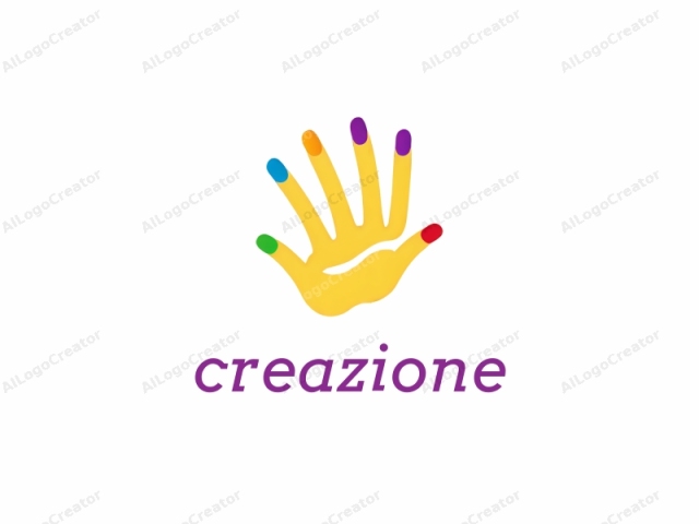 Dieses Logo-Bild zeigt eine stilisierte Hand mit fünf Fingern, dargestellt in einem flachen, vereinfachten digitalen Illustrationsstil. Jeder Finger der Hand ist unterschiedlich gefärbt, wobei der Daumen grün, der Zeigefinger rot, der Mittelfinger lila ist,