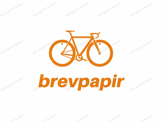 The image is a minimalist, vector-style illustration of a road bike in solid orange color on a white background. The bike is depicted in a side view, with a streamlined, clean, and modern design. The handlebars are upright and the wheels
