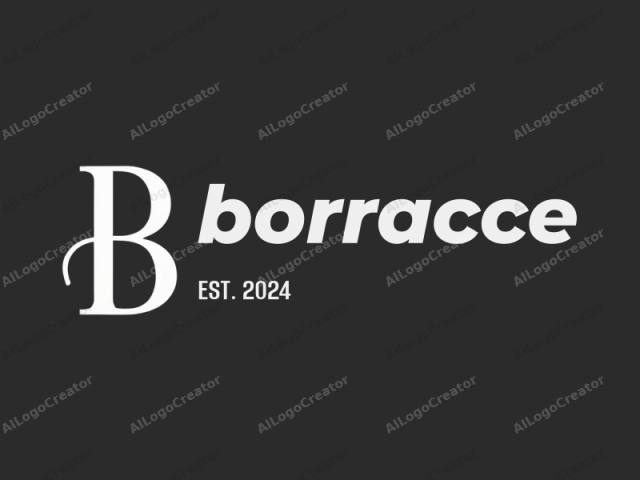 これは、サンセリフ書体の単一文字で構成されたミニマリストなロゴです。文字「B」は、ソリッドな黒い背景の中央に配置され、その上部と下部は優雅な曲線のステムで接続されています。文字「B」は