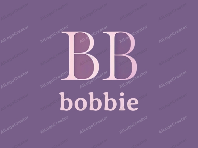 This image is a minimalist digital logo featuring the letters "B B" in a serif font against a gradient background that transitions smoothly from a soft pink at the top to a deep purple at the bottom. The letters are centrally aligned and stand out prominently