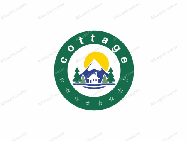 Este logo, renderizado en un estilo limpio y minimalista, presenta una ilustración estilizada de un paisaje montañoso. El punto focal es una gran montaña triangular en el centro, representada con bordes suaves y redondeados y una base azul, sugiriendo una cubierta de nieve.