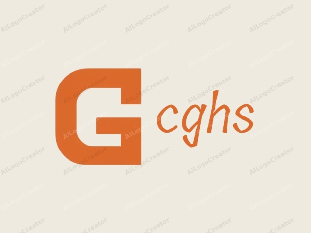 This is a minimalist graphic consisting of a single, bold, uppercase letter "G" in an orange hue. The letter is centered within a plain, off-white background, devoid of any additional objects or textures. The font is clean and modern,