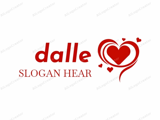 This is a minimalist logo featuring the bold, stylized outline of a red heart against a plain white background. The heart is positioned centrally and takes up most of the composition. Its shape is smooth and rounded with a slight taper at the top and