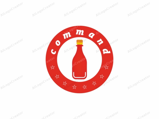 Mit einem einfachen, minimalistischen Design. Dies ist eine Vektorillustration, die eine generische rote Flasche darstellt, mit einem flachen, modernen Kunstästhetik. Die Flasche ist in einem hellen, lebendigen Rotton dargestellt, aufrecht vor einem schlichten weißen Hintergrund. Sie ist charakterisiert