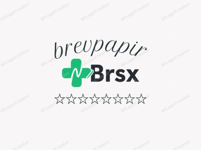 This image is a digital graphic representation of a company's logo, consisting of two primary elements: a green medical cross superimposed over a stylized "N" and an "X", and the text "BRSX". The cross symbolizes