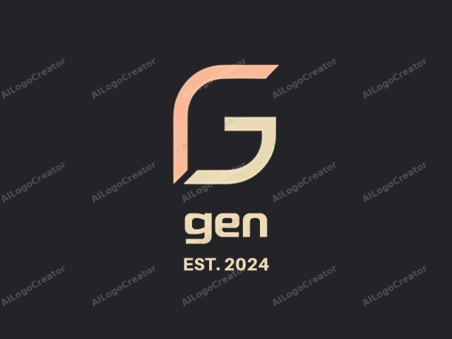 The logo is a modern, abstract graphic design featuring a lowercase letter "g" prominently centered against a dark black background. The letter "g" is stylized with smooth, clean lines and geometric shapes. The color scheme is minimalistic with the