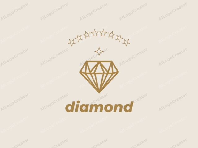 This is a minimalist logo featuring a simple, elegant design. The logo is composed of a single, stylized diamond shape, rendered in a smooth, gold-brown line against a plain, cream-colored background. The diamond is outlined with clean,