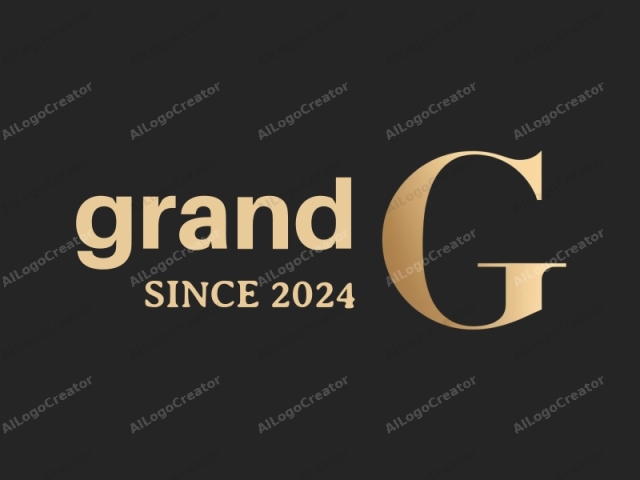 This is a minimalist logo featuring a capital letter "G" in a bold, elegant serif font. The letter "G" is rendered in a sleek, golden hue that stands out prominently against a solid black background. The font style is clean and