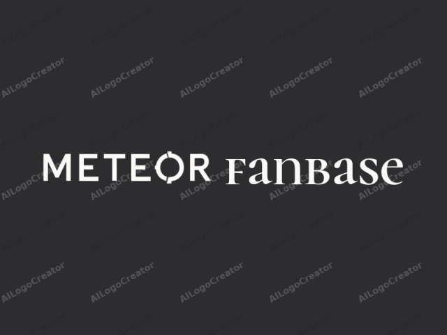 Este es un gráfico digital minimalista que representa el nombre "METEOR" seguido de "MIÉE FREER". El logotipo presenta el texto en una tipografía sans-serif en negrita, predominantemente en blanco sobre un fondo negro sólido, creando un contraste marcado.