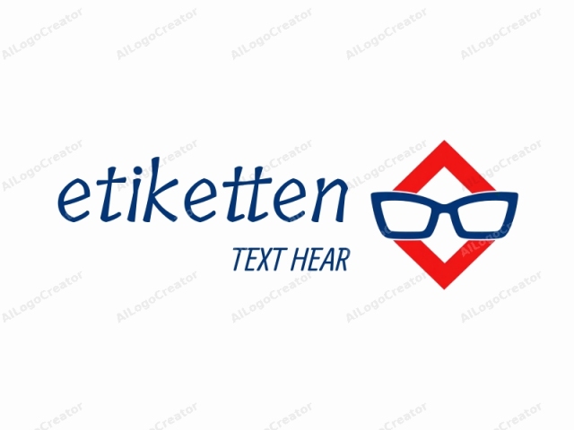 featuring the iconic diamond shape, often associated with the automotive industry, prominently displayed in red against a white background. The diamond is centrally positioned and is bordered by a thin, blue frame, creating a striking visual contrast. The blue frame is slightly thicker than