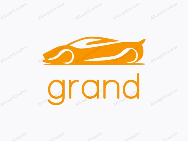 The image is a minimalist, stylized drawing of a sports car depicted in a monochromatic yellow-orange. The car's sleek and aerodynamic shape is emphasized by smooth, flowing lines, with no distinct detailing or textures. Its contours are smooth