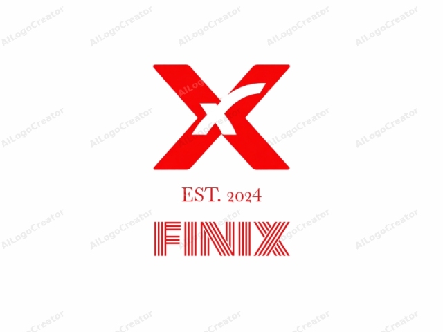 This logo image is minimalist and abstract. It features a prominent cross (X) design in a bold, bright red. The X is formed by two intersecting lines, each with a sharp, straight edge, creating a symmetrical, geometric pattern