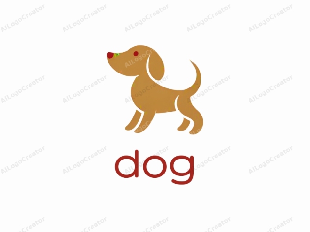 This logo image features a simple, stylized illustration of a dog in a minimalist, geometric form. The dog is drawn in a flat, two-dimensional manner, with clean lines and smooth curves. Its body is depicted in a light brown color,