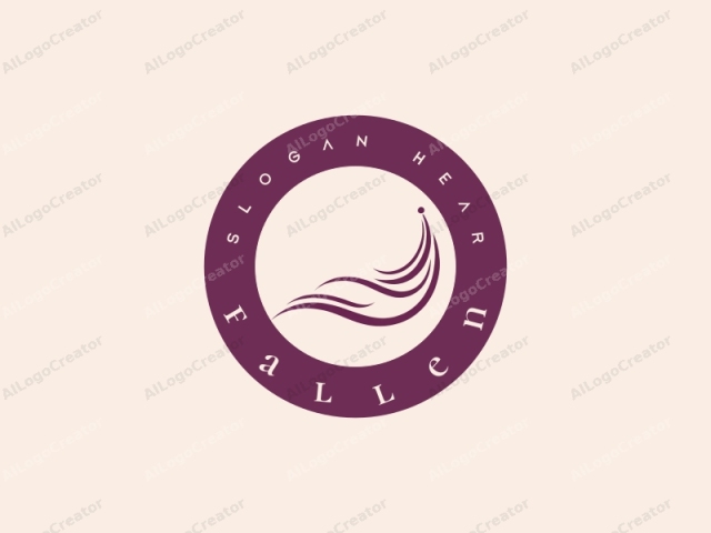 This logo is a minimalist, abstract design featuring smooth, flowing lines. The image consists of a stylized, curving line in a deep burgundy color, set against a soft, cream-colored background. The line starts from the top right corner