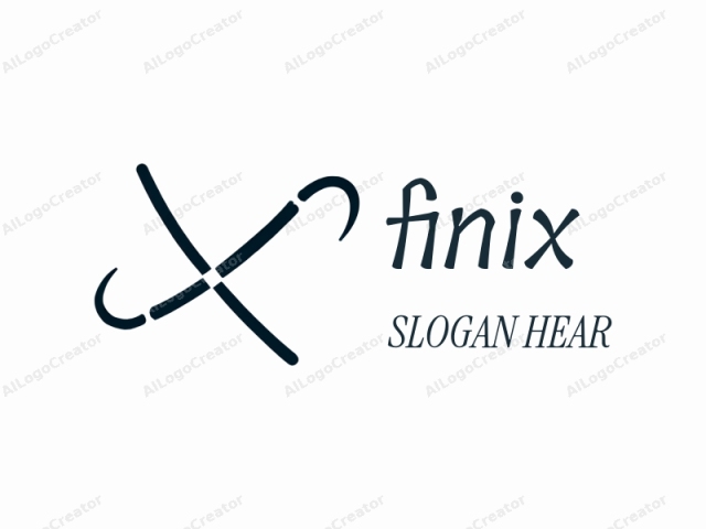 This logo is a minimalist black silhouette on a white background, depicting a stylized representation of a pair of scissors. The scissors are oriented diagonally with the blades intersecting at a right angle, forming a cross shape. The blades are thick,