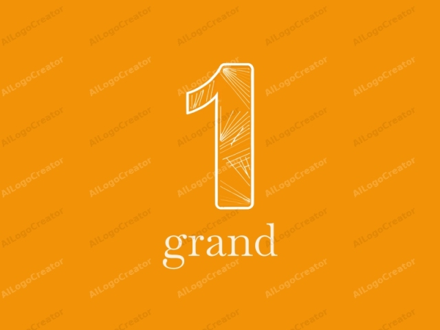 This image is a minimalist logo featuring a large numeral "1" prominently centered against a solid orange background. The numeral is rendered in crisp white lines, providing a striking contrast that makes the digit stand out vividly. The design employs a simple yet