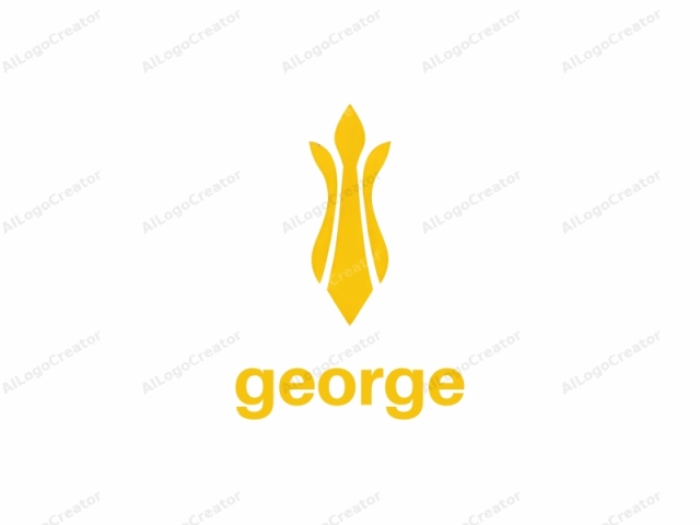 Das Logo zeichnet sich durch ein minimalistisches Design aus, das auf einer goldenen, abstrakten Form zentriert ist, die einer stilisierten Blume oder einer vereinfachten Version einer Krone ähnelt. Die goldene Form ist vor einem schlichten weißen Hintergrund platziert, was einen starken Kontrast bietet, der die goldene Form hervorhebt.