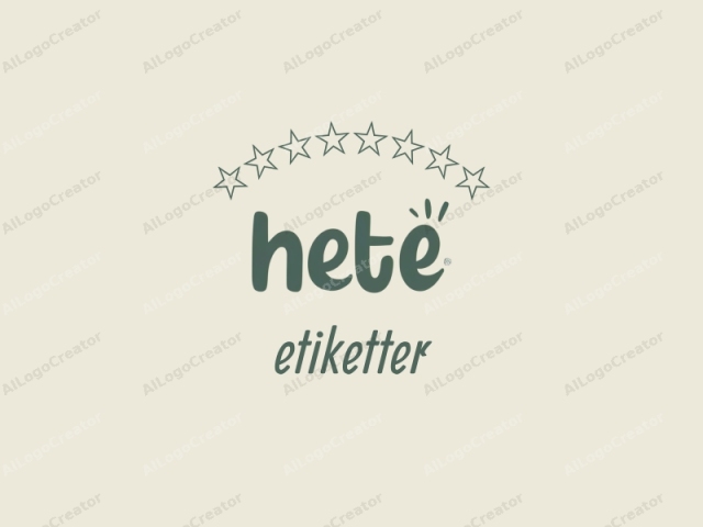 Este es un logo simple y moderno que presenta la palabra "hete" en una fuente sans-serif juguetona. Las letras están en un color verde oliva oscuro, que resalta sobre un fondo beige suave, creando una apariencia limpia y minimalista