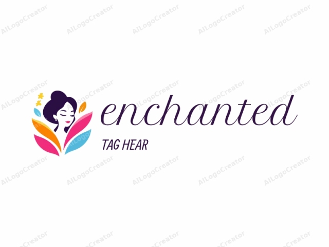 This stylized logo features a minimalist, abstract rendering of a serene female face. The subject's face is depicted in smooth, flowing lines and lacks any specific features such as eyes or nose. The woman's face is portrayed with a gentle smile and