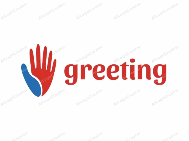 using a descriptive and analytical approach. The logo features a simple, stylized hand shape, devoid of any detailed textures or realistic features. The hand is depicted flat against a white background, with a clear separation between its palm and fingers. The palm