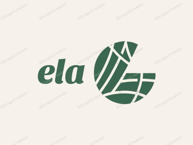 This logo is a minimalist, abstract design featuring clean lines and geometric shapes in a modern style. It consists of a large green circle with a white interior, positioned centrally against a plain, off-white background. The green circle is overlaid with several