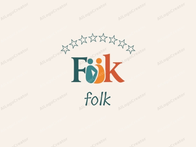 Esta imagen es un logotipo digital que presenta la palabra "Folk". El logotipo está diseñado en un estilo moderno, limpio y minimalista. Las letras "F" y "K" se muestran prominentemente en tipografías serif grandes y audaces.