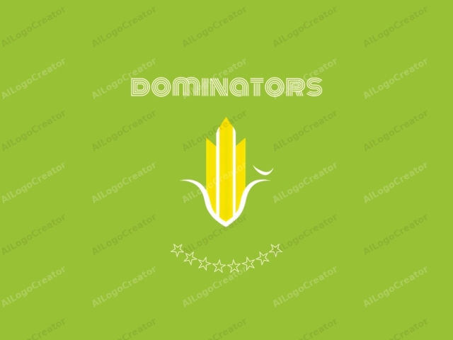 This is a minimalist logo featuring an abstract representation of a wheat stalk. The logo is centered against a bright green background. The stalk is depicted in three vertical segments: two thick, yellow segments with a slight taper toward the top, and a thinner