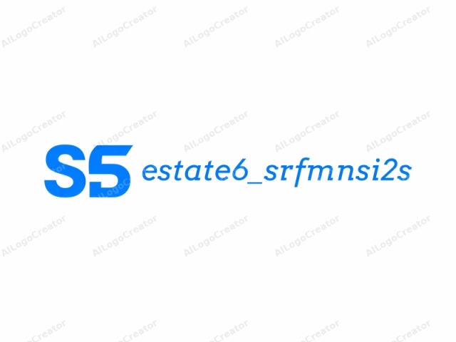 これは架空のブランドまたは企業のロゴです。画像は、文字「S」と「5」に焦点を当てた、目立つ、ボールドでモダンなデザインを特徴としています。「S」は大きくスタイライズされており、大部分を占めています。