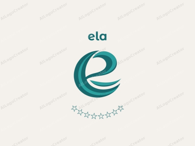 This is a minimalist digital logo, featuring an abstract, stylized letter "e" with an oceanic theme. The letter is composed of three distinct curved lines in varying shades of teal, which gives it a sense of movement and fluidity.