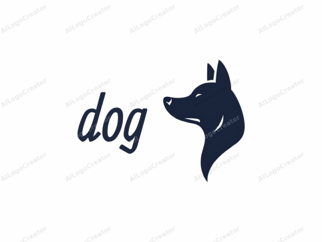 This is a stylized silhouette logo featuring the profile of a dog, presumably a German Shepherd, depicted in a minimalist and modern graphic style. The dog’s head is turned slightly to the left, with its eyes closed and its ears erect. The