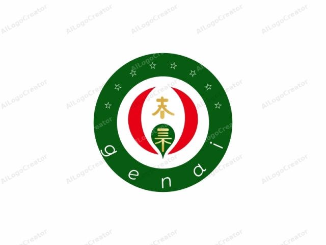 This is a simple, clean, and modern logo, featuring a prominent circle that occupies the center of the image. The circle is divided horizontally, with the top half in white, and the bottom half in a vibrant green. Inside the circle,