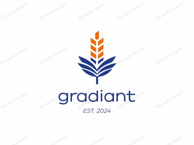 which features a stylized representation of a wheat plant. The logo is a simplified and modern design, consisting of a single wheat stalk with three distinct parts: the head, the stem, and the leaves. The stalk is rendered in a vibrant orange