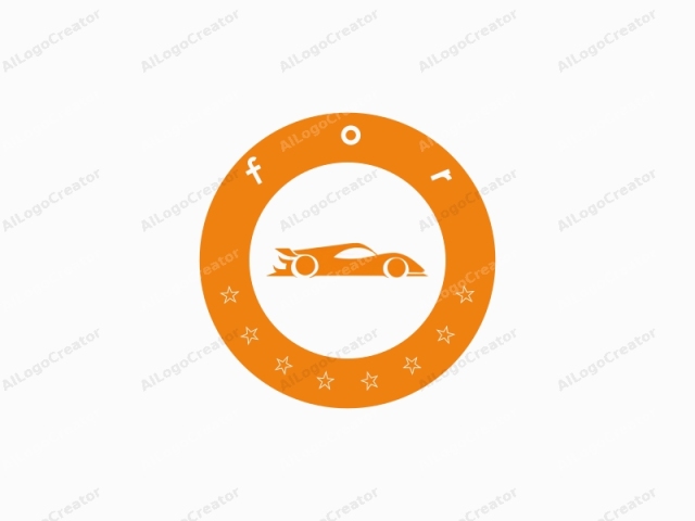 Este logo es un dibujo minimalista y estilizado de un auto representado en naranja brillante. El perfil del auto está simplificado, careciendo de detalles intrincados como ventanas o componentes del motor, enfocándose en cambio en la forma y las líneas del vehículo. El diseño es elegante y