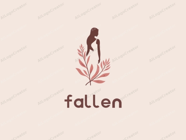 This logo is a minimalist, stylized digital drawing featuring a silhouette of a woman in profile, set against a pale beige background. The woman is depicted in a simple, smooth line drawing, with no facial features or intricate details. She wears a