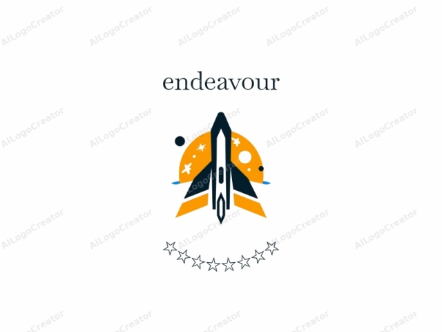 This is a digital logo of a rocket ship, featuring clean, modern, and abstract design elements. The rocket, depicted in black, is centrally placed on a white background. It has a sleek, futuristic design with sharp angles and a pointed tip