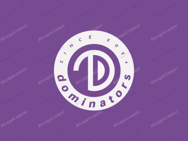 The logo image is a minimalist design featuring a clean, geometric shape. It is centered against a solid purple background, enhancing the logo's prominence and creating a stark contrast. The shape itself consists of a large, open, white circle containing a smaller