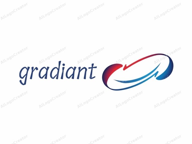 which is a minimalist, abstract design. The image features a sleek, stylized logo composed of two intertwined, curved lines in contrasting colors. The logo is centered against a plain white background, providing a stark contrast that highlights the design. One curved