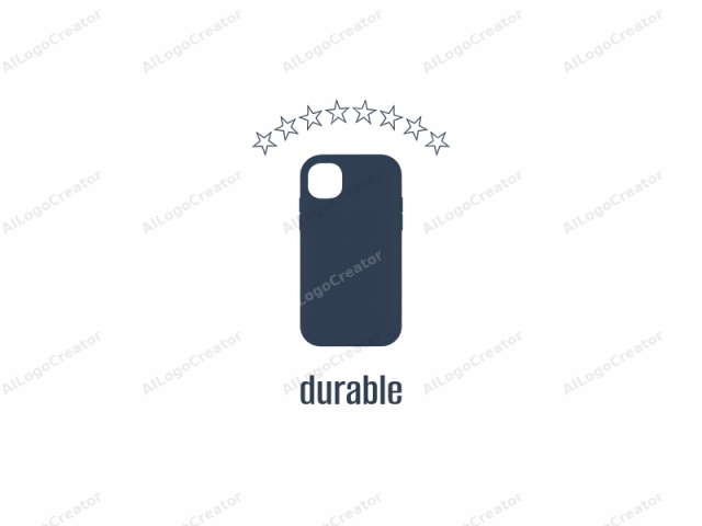 a smartphone case. This is a minimalist, monochromatic logo image featuring a smartphone case. The case is designed in a simple, sleek style, characterized by its solid navy blue color and rectangular shape. The logo image focuses on the case itself