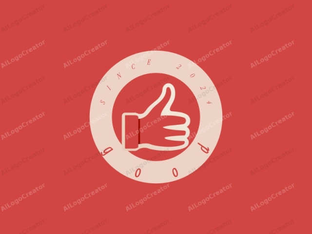 Esta imagen presenta una ilustración gráfica vectorial simplista de una mano haciendo el gesto de pulgar hacia arriba sobre un fondo rojo sólido. La mano está representada en blanco, con un estilo limpio y minimalista, sin sombreado ni texturas. El pulgar está curvado hacia arriba con su