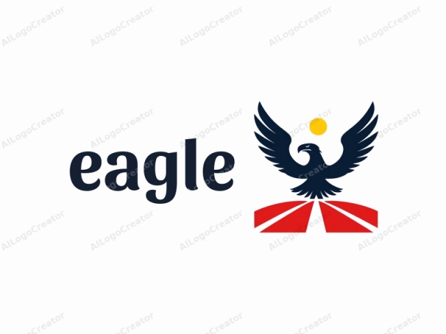 Das Bild ist ein stilisiertes Logo eines großen, majestätischen Adlers im Profil, der nach links blickt. Der Adler ist in einem mutigen, sauberen Design dargestellt, mit ausgebreiteten Flügeln, die eine V-Form bilden, die nach oben und links zeigt.