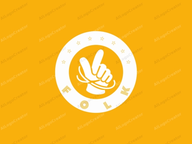 Este es un diseño de logotipo digital minimalista que presenta una mano blanca, delineada con líneas gruesas, sobre un fondo amarillo sólido. La mano está posicionada centralmente y se representa de manera estilizada, con líneas simples y limpias que evocan un diseño moderno y plano.