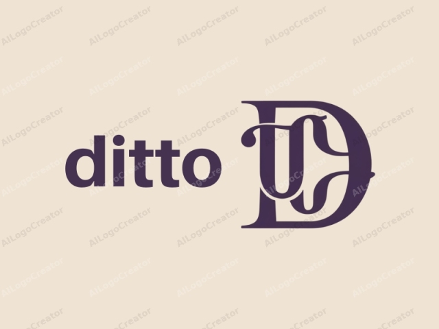 El logotipo es un diseño moderno y minimalista con un estilo de letra serif estilizado. Presenta las iniciales "D" y "E" en mayúsculas. La "D" está compuesta por dos bucles entrelazados, uno formando la mitad superior