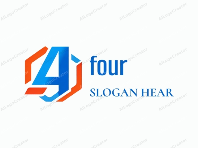 The logo is a stylized letter "A" rendered in a bold, modern design. The "A" is positioned centrally and prominently. It is composed of three distinct elements: a large, blue, bold "4" at the top,