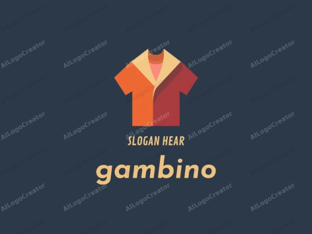 featuring a stylized shirt design. This is a digital illustration of a shirt, presented against a dark navy blue background. The shirt is depicted in a geometric, flat design style with clean, sharp edges. Its torso is divided into three segments – a