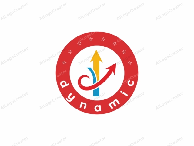 which includes a combination of bold, vibrant colors and a clear, modern design. The logo features a stylized upward arrow composed of three distinct elements: a blue arrow, a yellow arrow, and a red arrow. The blue arrow is placed at