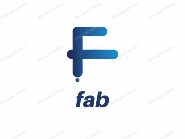 La imagen es un diseño de logotipo digital minimalista con una estética moderna y limpia. El elemento principal del logotipo es una letra mayúscula estilizada "F", que ocupa la parte central de la imagen. La letra "F" está diseñada utilizando