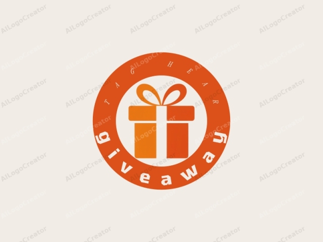 This minimalist logo is a flat, digital drawing of a gift box with a ribbon and bow, set against a light beige background. The gift box is depicted in a gradient orange color, transitioning from a warm, rich hue at the base to a