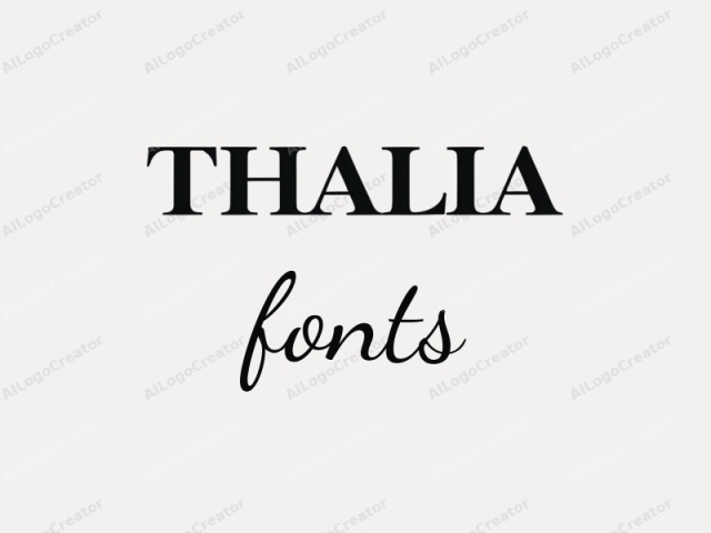 This is a minimalist black and white logo image featuring the word "THALIA" in large, capital letters. The text is centered and positioned horizontally against a plain, off-white background. The letters "T" and "H" are bold