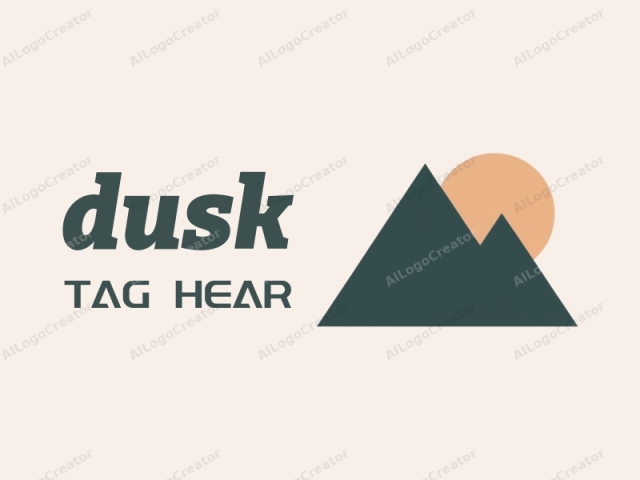 This logo image features a minimalist, modern design. It depicts a stylized mountain range set against a plain, cream-colored background. The mountains are triangular in shape and are drawn in a dark teal color. The leftmost mountain is the largest,