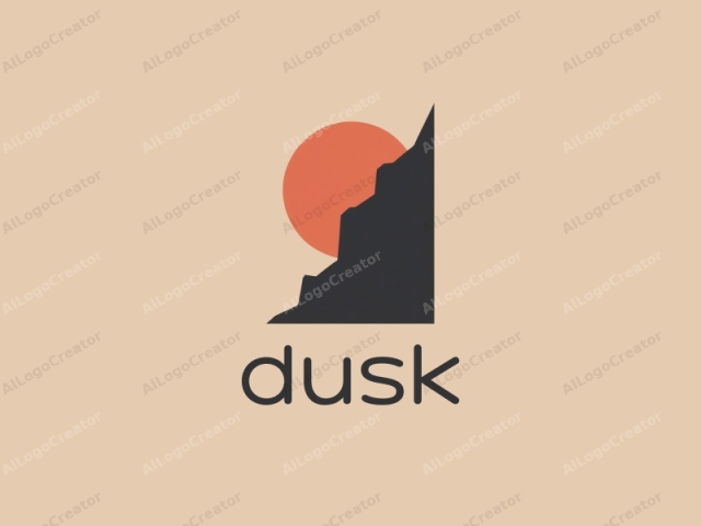 This minimalist logo features a simplistic, abstract design. The background is a solid light beige color, providing a neutral and unobtrusive canvas. In the center of the image, there is a large, circular orange element that could represent the sun